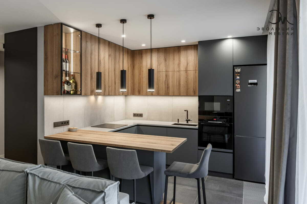 Кухня угловая  МДФ Пленка №7