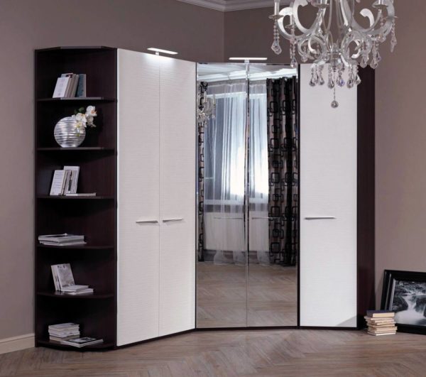 Угловой шкаф с комбинированными дверями №24